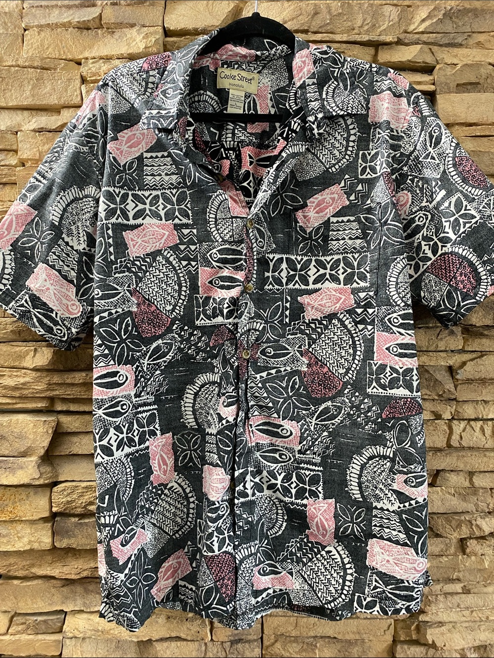Cooke Street Printed Button Down Shirt Cotton Relaxed Hawaiian Size L - Picture 6 of 9